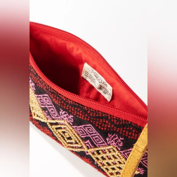 Handmade Hand Beaded Wristlet Clutch - Ethnic Inspired Design - Dyed Fine Cotton - Picture 6 of 6